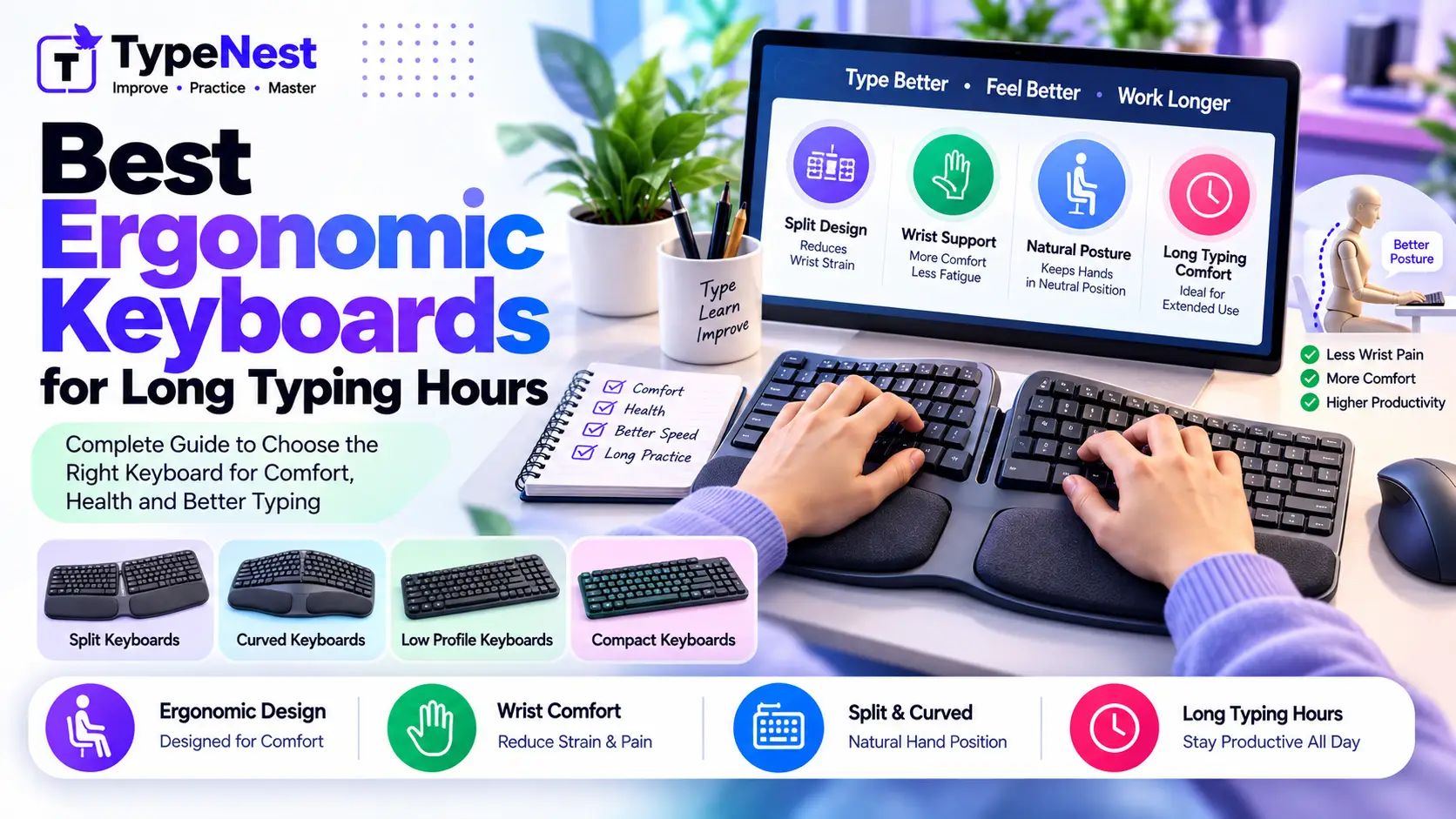 Best Ergonomic Keyboards for Long Typing Hours