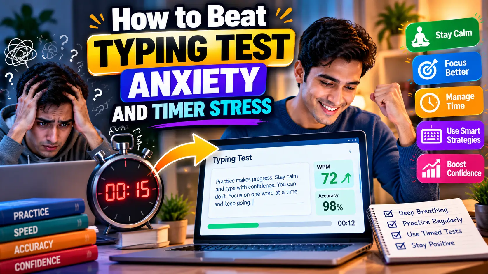 How to Overcome Typing Test Anxiety and Shaky Fingers