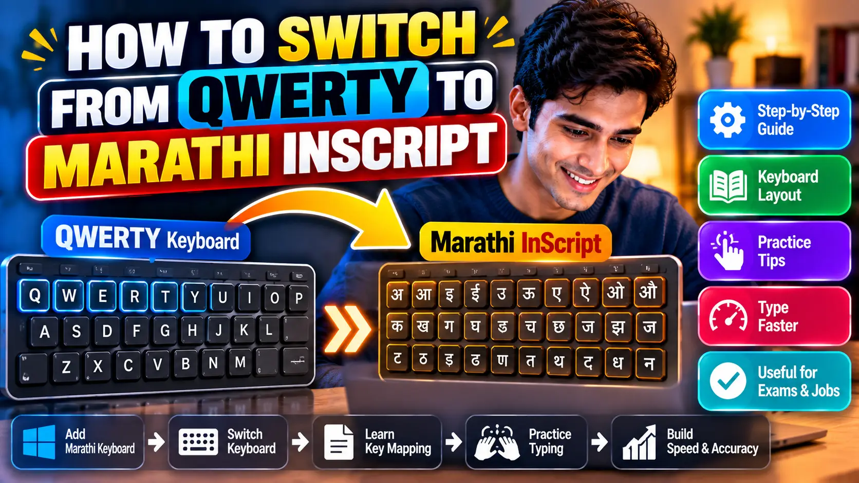 How to Switch from QWERTY to Marathi Inscript Typing