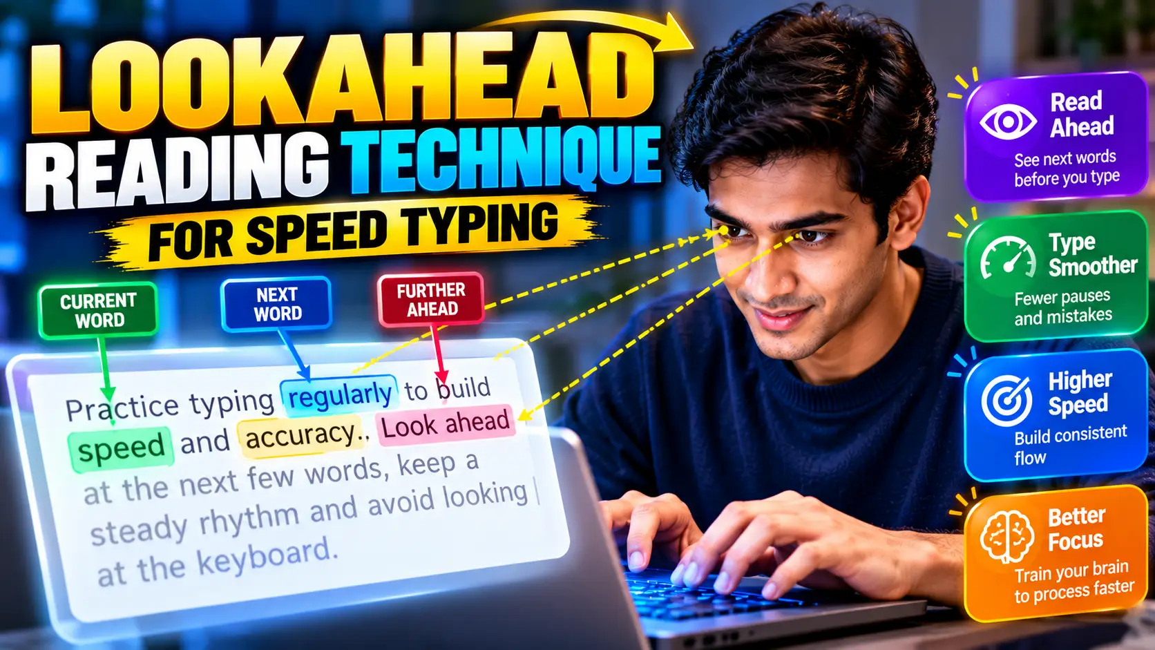 The Lookahead Reading Technique for Speed Typing