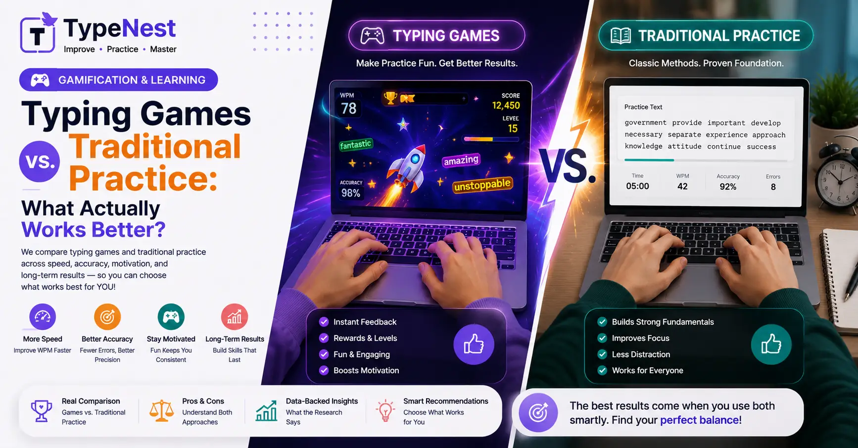 Typing Games vs Traditional Practice Comparison